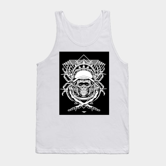 monkey skull Tank Top by garudadua